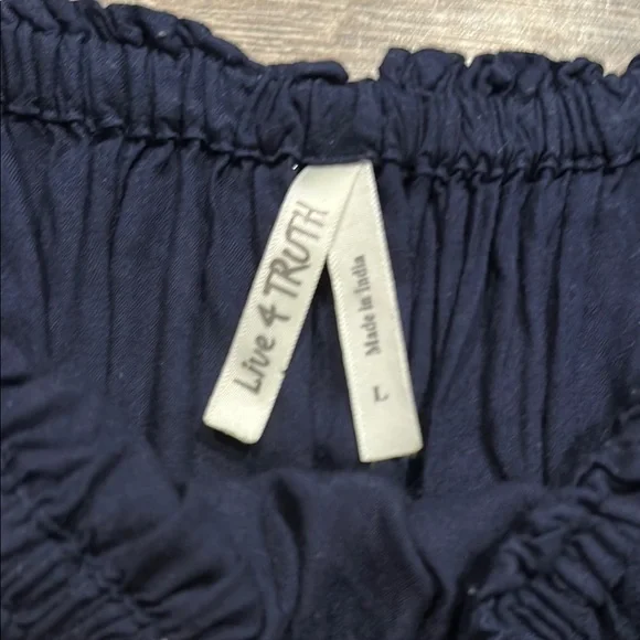Live 4 Truth Navy Blue Off-Shoulder shorts Romper Size Large - Picture 3 of 9